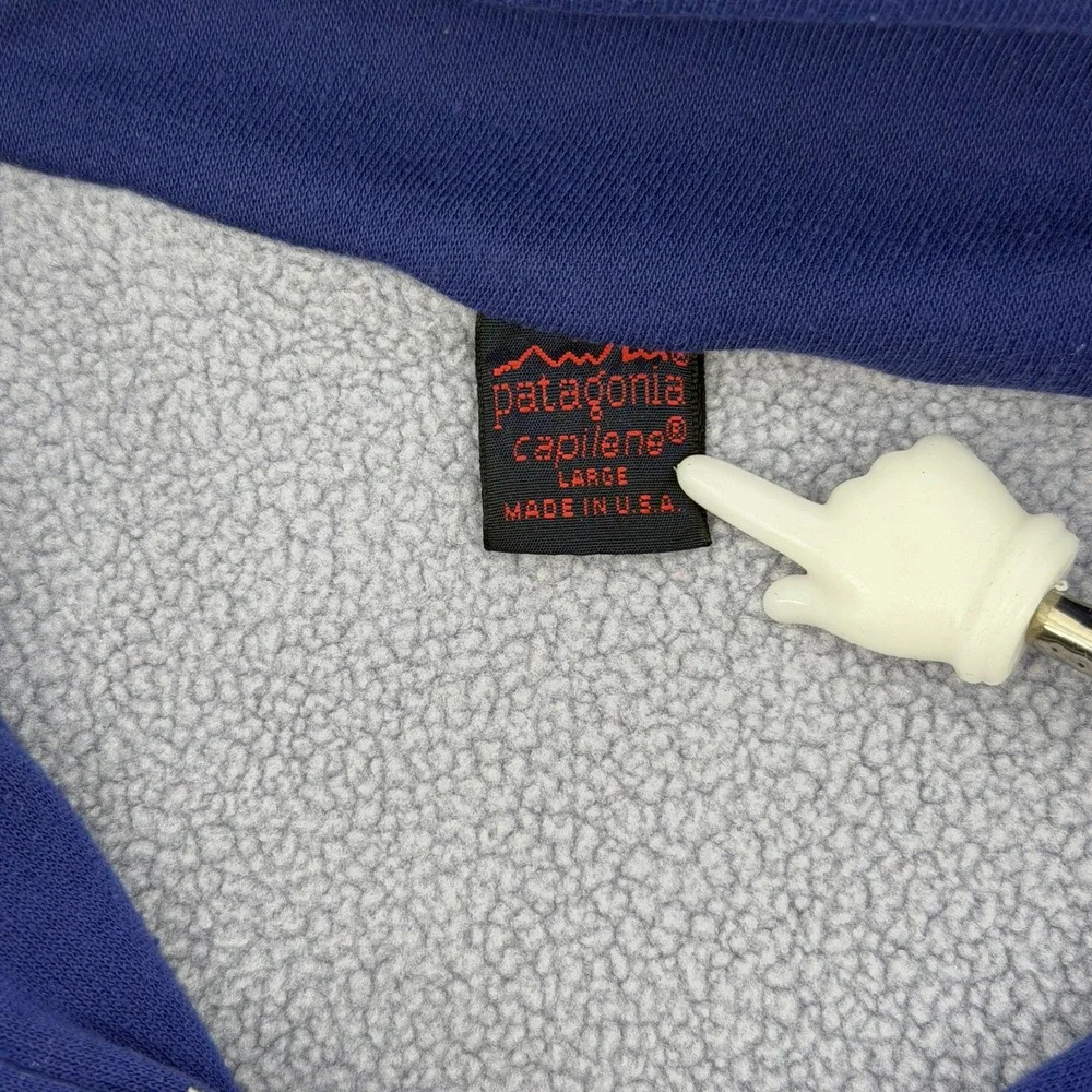 Vintage Patagonia Capilene Quarter Zip Pullover Mens Large Grey Made in USA